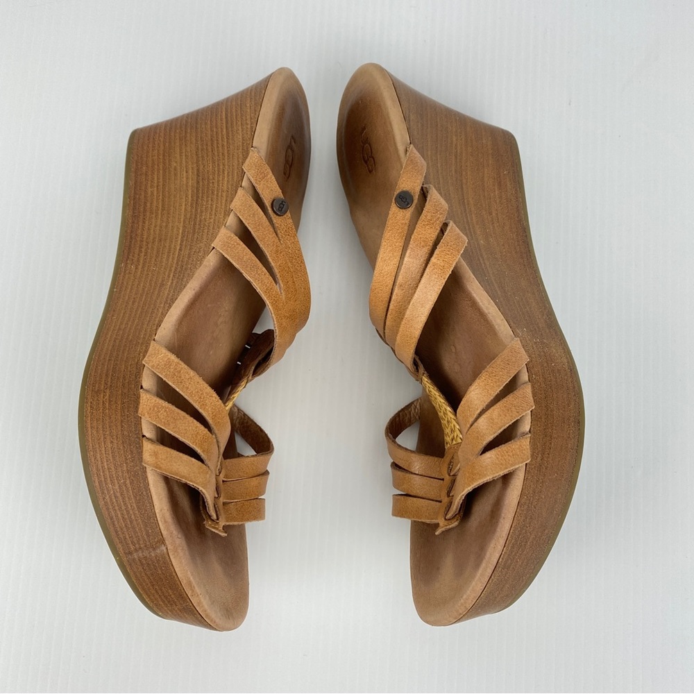 UGG Women's Tan Wedge Sandals